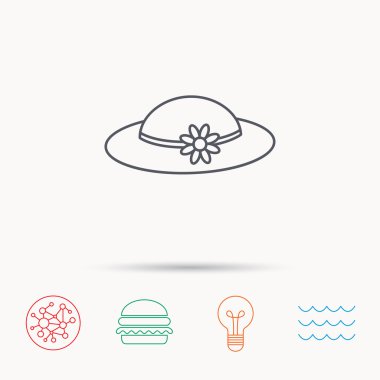 Kadın şapka çiçek simgesi olan. Kadınlar headdress.