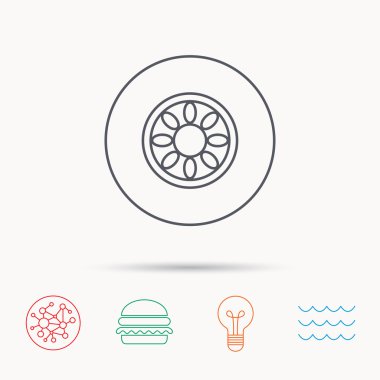 Araba tekerlek simgesi. Otomobil servisi işareti.