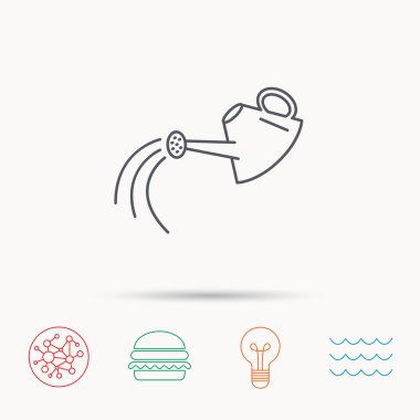 Sulama tenekesi simgesini. Bahçıvan ekipman işareti.