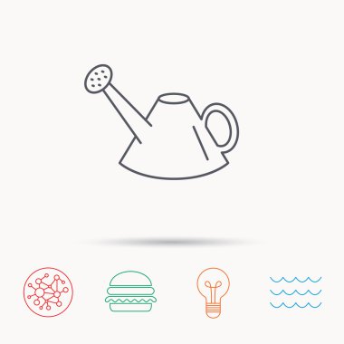 Sulama tenekesi simgesini. Bahçıvan ekipman işareti.