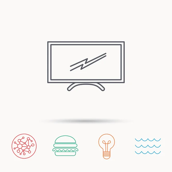 Icono de TV LCD. Señal de monitor led . — Vector de stock