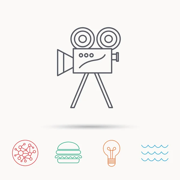 Video camera icon. Retro cinema sign. — Stock Vector