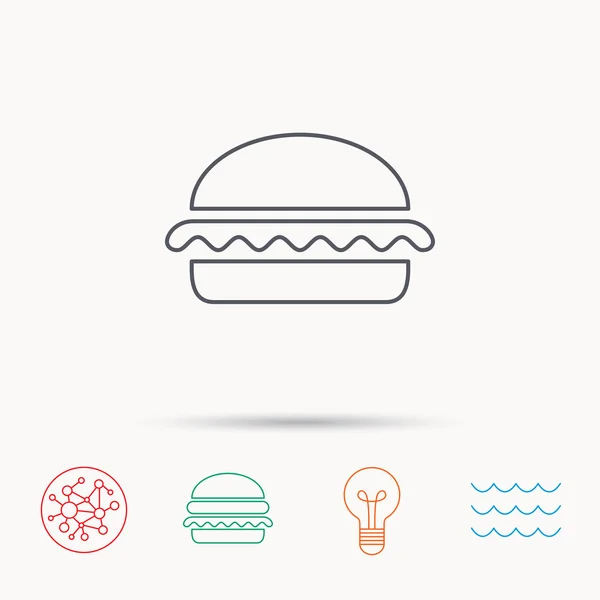 Icono de hamburguesa vegetariana. Signo de comida rápida . — Vector de stock