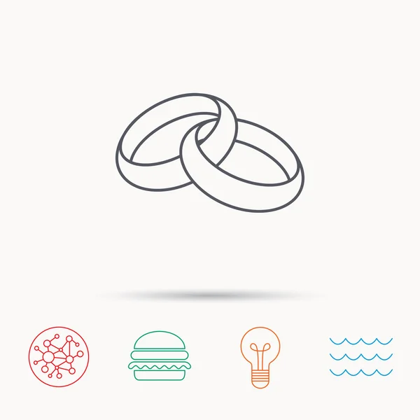 Alyans simgesi. Gelin ve damat takı.