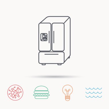 Amerikan buzdolabı simgesi. Buzdolabı buz işareti ile