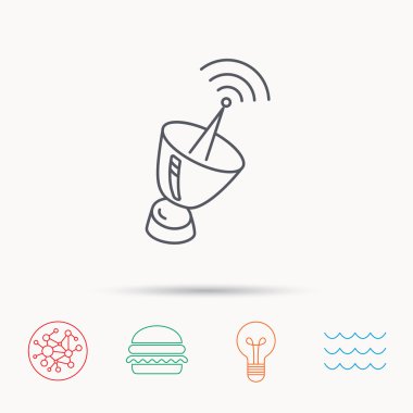 Anten simgesi. Sputnik uydu işareti.