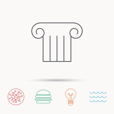 Antik sütun simgesi. Antik Müzesi işareti.