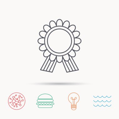 Ödül madalya simgesi. Galibi başarı işareti.