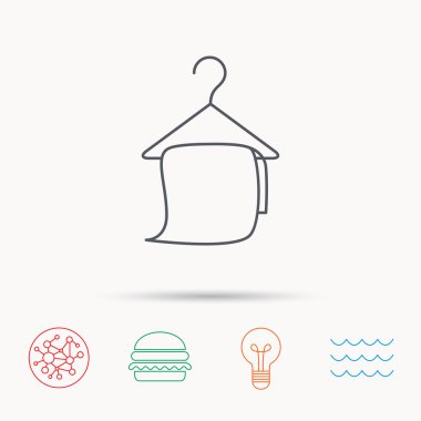 Banyo Havlu simgesi. Temizlik hizmeti işareti.