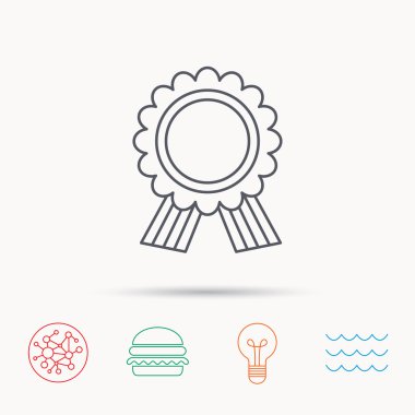 Ödül madalya simgesi. Galibi başarı işareti.