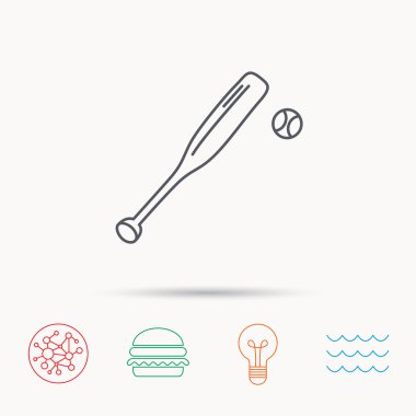 Beyzbol sopasıyla topu simgesi. Profesyonel spor.