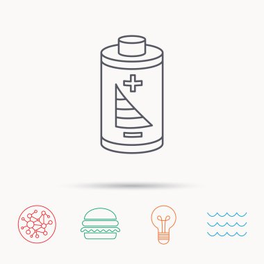 Pil simgesi. Elektrik işareti.