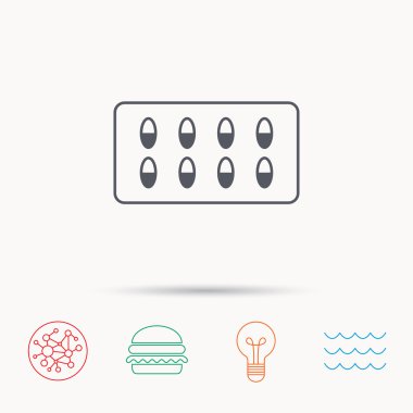 Tıbbi kapsül simgesi. İşareti tıp uyuşturucu.