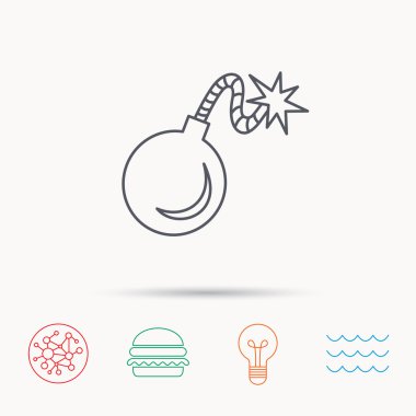 Retro bomba simgesi. Patlama patlayabilir işareti.