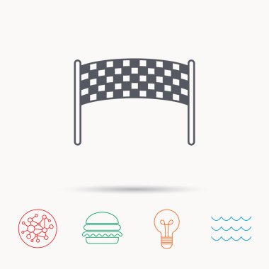 Denetim noktası simgesini bitirme. Maraton afiş işareti.