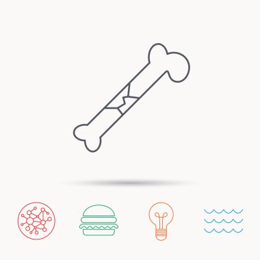 Kemik kırığı simgesi. Travmatoloji işareti.