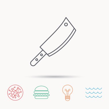 Kasap bıçağı simgesi. Mutfak Şef aracı işareti.