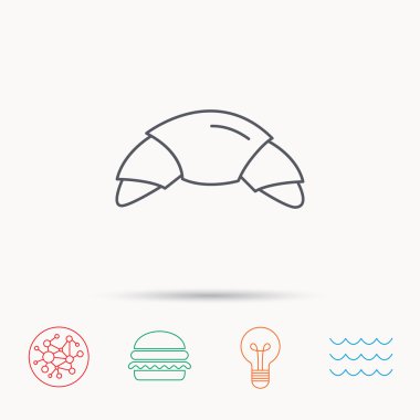 Kruvasan simgesi. Ekmek topuz işareti.