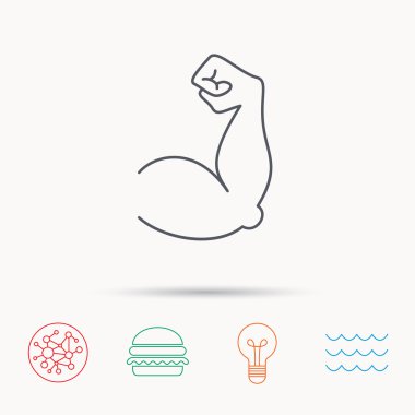 Pazı kas simgesi. Vücut geliştirmeci güçlü kol işareti.