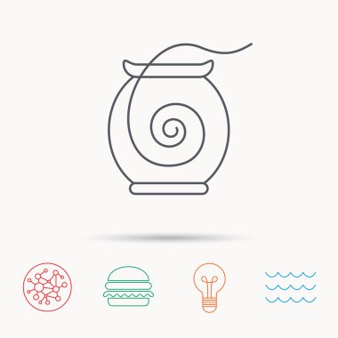 Diş ipi simgesi. Diş işareti Temizleme.