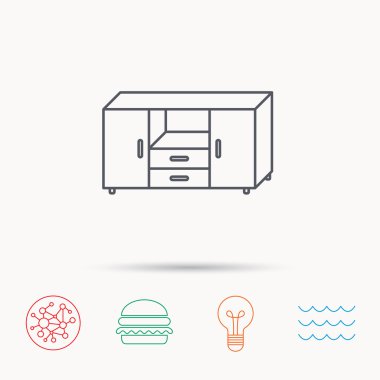 Çekmeceli simgesi. İç tuvalet işareti.