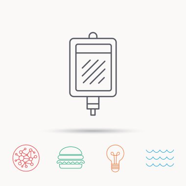 Kan bağışı simgesi. Tıp damla sayacı işareti.