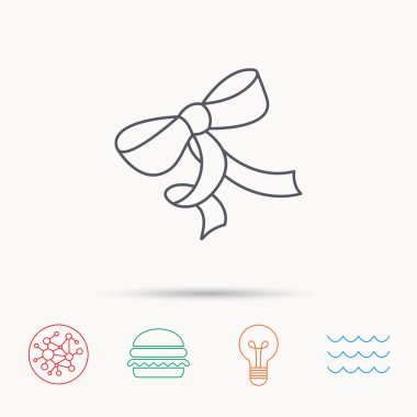 Hediye yay simgesi. Mevcut dekorasyon işareti.