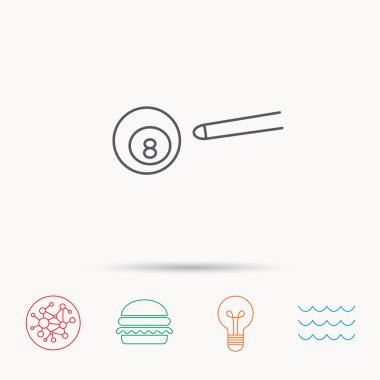 Bilardo topu simgesi. İşareti işaret spor.