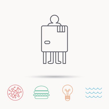 Beach değişen kabin simgesi. İnsan sembolü.