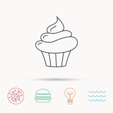 Cupcake simgesi. Tatlı kek işareti.