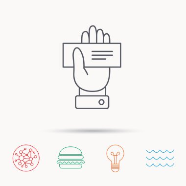 Çek simgesi. İşaret veren.