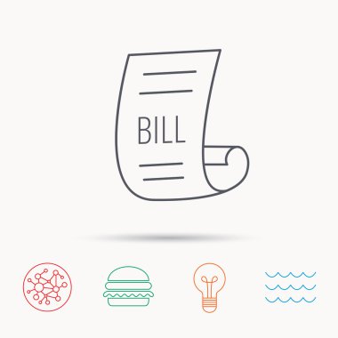 Bill simgesi. Belge işareti ödemek.