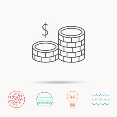 Sikke simge. Dolar nakit para işareti.