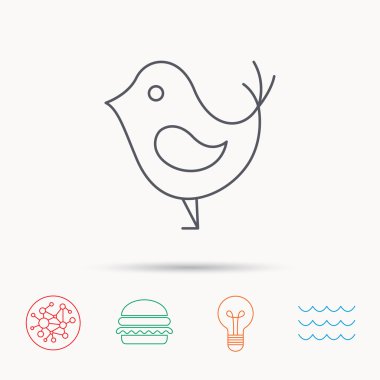 Kuş gagası simgesi olan. Sosyal medya işareti kavramı.