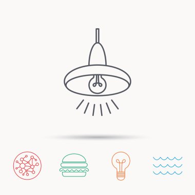 Tavan Lambası simgesi. Işık Aydınlatma işareti.