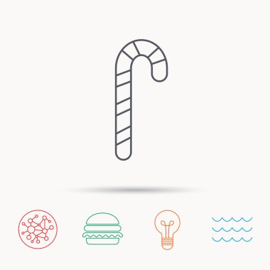 Şeker kamışı simgesi. Tatlı şeker lolipop işareti.