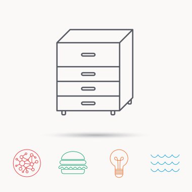 Çekmeceli simgesi. İç tuvalet işareti.