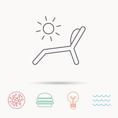 Şezlong simgesi. Plaj şezlong işareti.