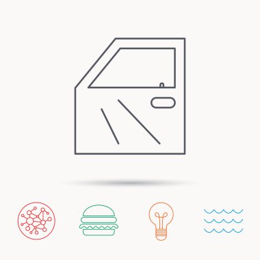 Araba kapısı simgesi. Otomobil kilit işareti.