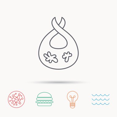 Kirli noktalar simgesiyle bib. İşareti bebek elbise.