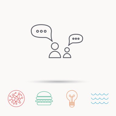 İletişim simgesi. Sohbet konuşma kabarcıklar işareti.