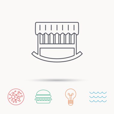 Bebek beşik yatak simgesi. Beşik veya karyolası işareti.