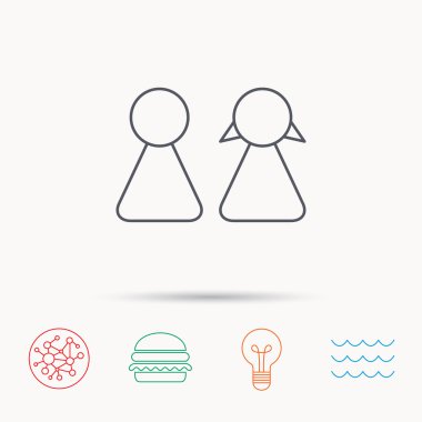 Genç çift simgesi. Erkek ve dişi işareti.