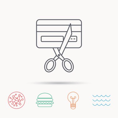 Süresi dolan kredi kartı simgesi. İşareti alışveriş.