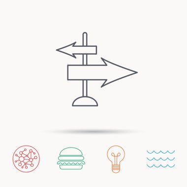 Yön okları simge. Hedef yol işareti.