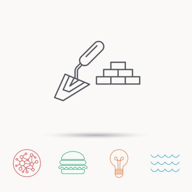 Bitirme simgesi. Tuğla işareti spatula.