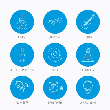 Yolcu, uçak ve helikopter simgeleri.