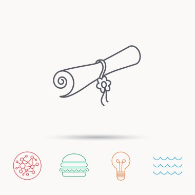 Diploma simgesi. Mezuniyet belge işareti.