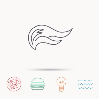 Yangın alevleri simgesi. Alev alev yanan şenlik ateşi işareti.