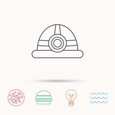 Mühendislik simgesi. Mühendis veya işçi kask.